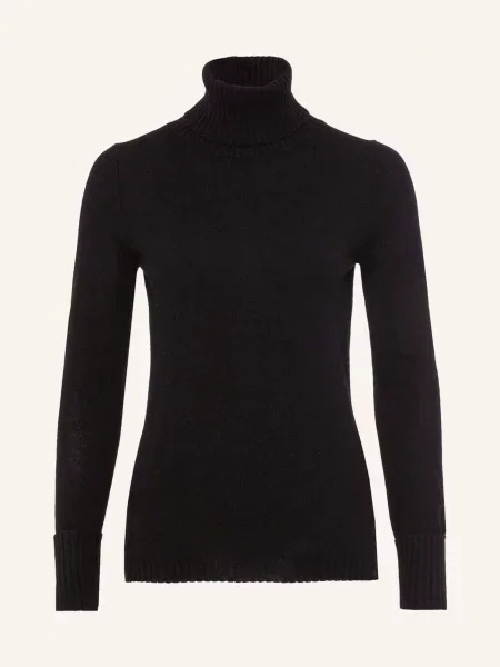 Ftc Cashmere Sweter Z Golfem Z Kaszmiru schwarz czarny