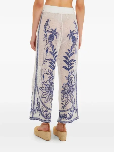 Pantaloni Farm Rio cu broderie alb