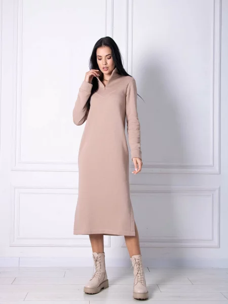 Сукня міді RiMari фліс бежевий
