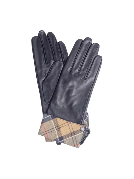 Rękawiczki Barbour skórzane czarne