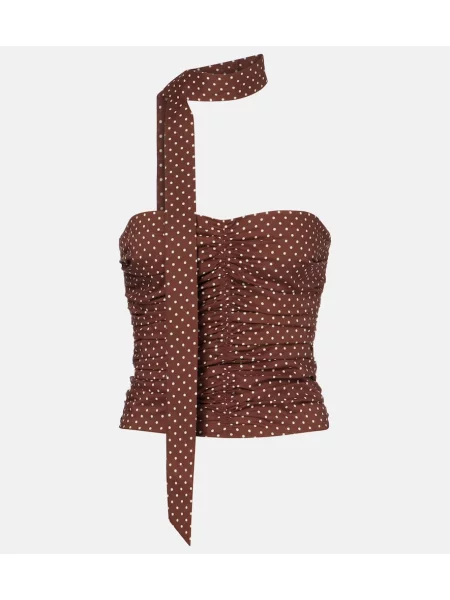 Top Posse w grochy brązowy