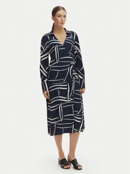 TOMMY HILFIGER Košulja haljina tamno plava / prljavo bijela