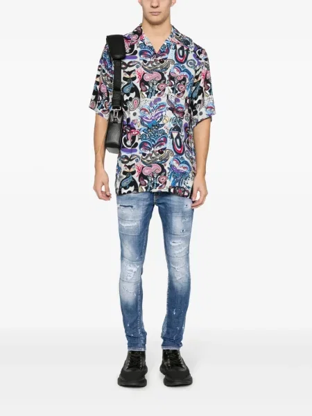 Skinny jeansy skinny Dsquared2 niebieskie