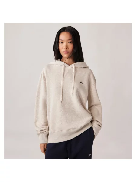 Haftowana bluza z kapturem Autry z kapturem z okrągłym dekoltem szara