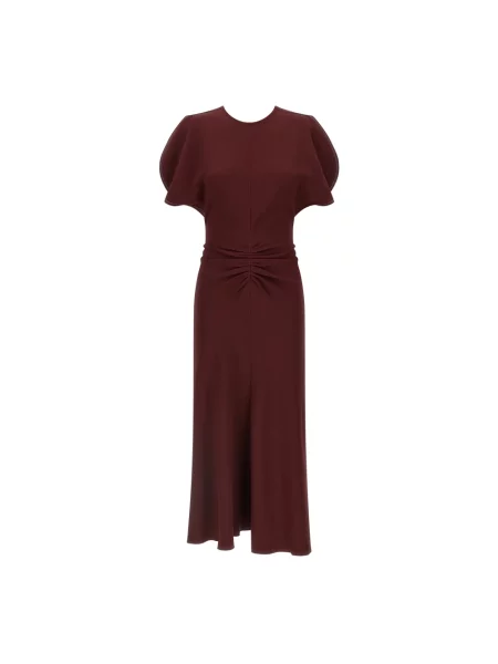 Sukienka midi Victoria Beckham brązowa