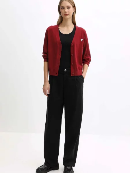 Кардиган з домішкою вовни Guess Jeans легкий чорний