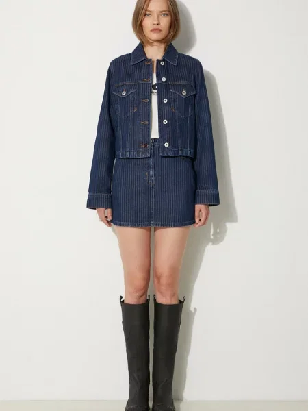 Rifľová bunda Kenzo Trucker Jacket Stripped modrá