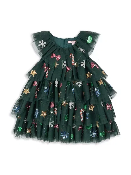 Konges Sløjd rochie evazată YVONNE CHRISTMAS DRESS verde