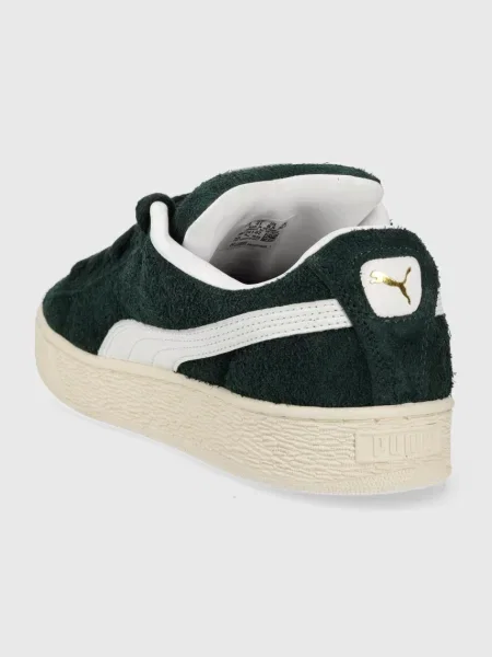 Kožené tenisky Puma Suede XL Hairy zelené