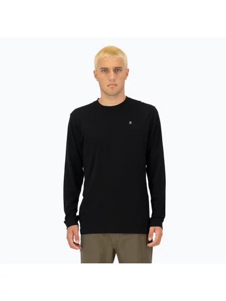 Мъжки термален активен суитшърт с дълъг ръкав Mons Royale Icon black черно