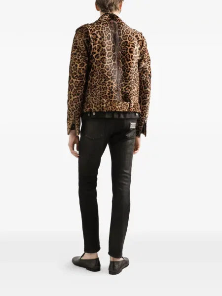 Geacă Dolce & Gabbana cu imagine cu model leopard maro