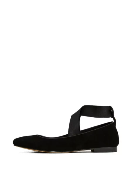 Balerini Twinset din piele de căprioară negru