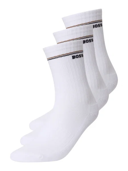 BOSS Nogavice svetlo rjava / črna bela