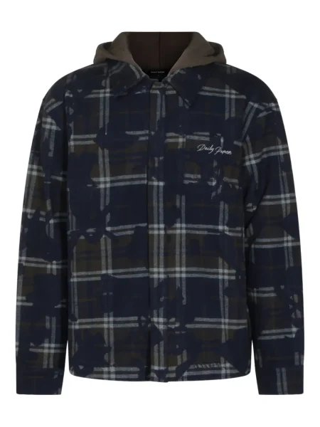 Kostkovaná košile Daily Paper se záplatami modrá