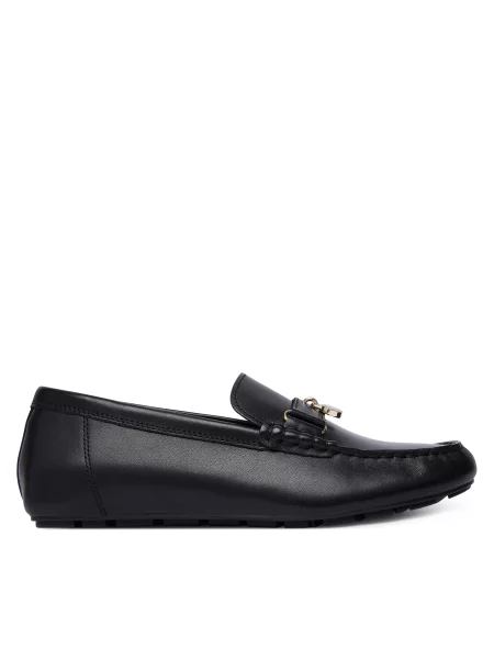 Mocasini Tommy Hilfiger Enamel Charm Leather negru