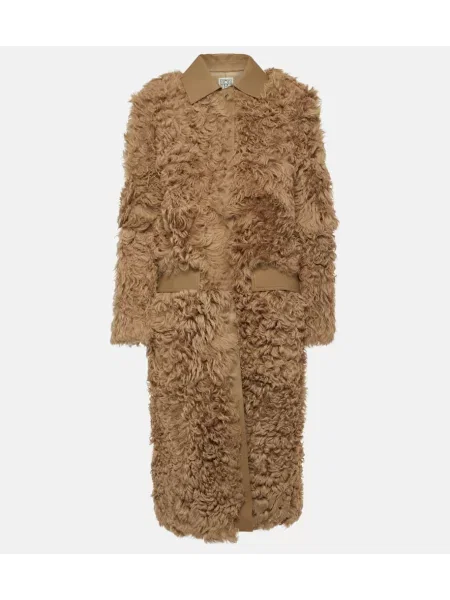 Usnjeni usnjen plašč Toteme bež