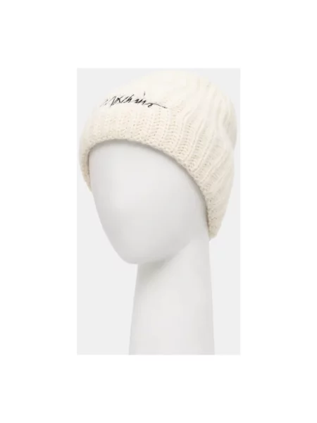 Moschino czapka beanie z wełną beżowa