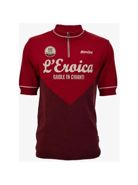 Koszulka rowerowa Santini x Eroica 29 Gaiole Wool z krótkim rękawem bordowo XS czerwony