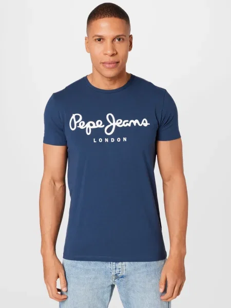 Pepe Jeans Tricou marin / alb albastru