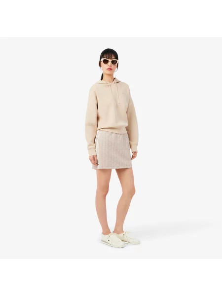 Lacoste Spódnica Żakardowa Z Monogramem beżowa