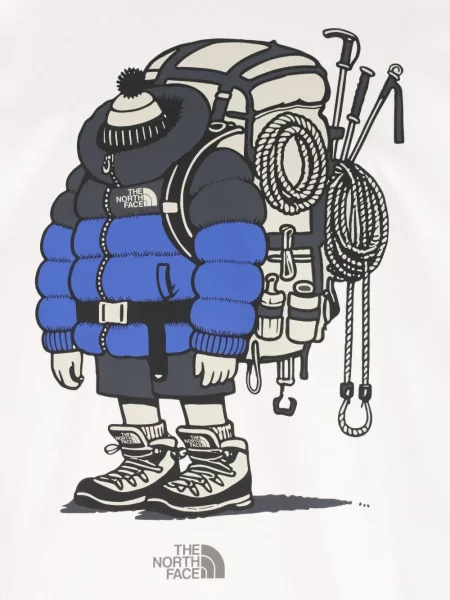Тениска The North Face с принт бяло