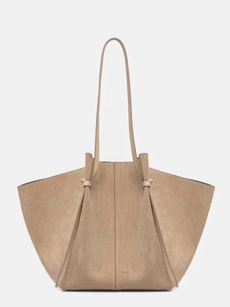 Yuzefi geantă shopper pentru femei din piele întoarsă XL MOCHI bej