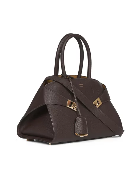 Torebka Ferragamo skórzana brązowa