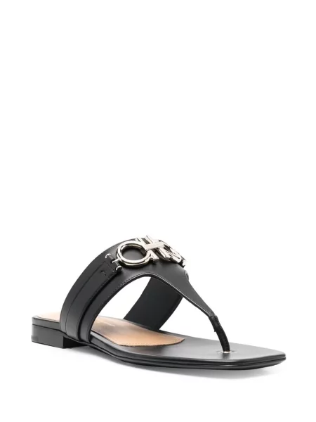 Sandale Ferragamo din piele cu autograf negru