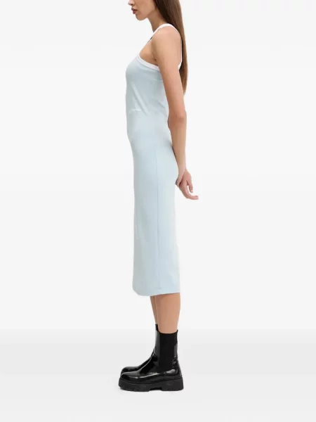 Rochie din denim Karl Lagerfeld Jeans cu imagine albastru