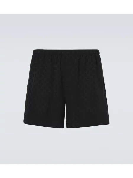 Pantaloni scurți Gucci de mătase negru