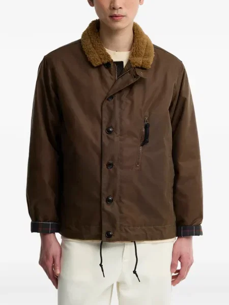 Gulerat geacă Barbour din fleece maro