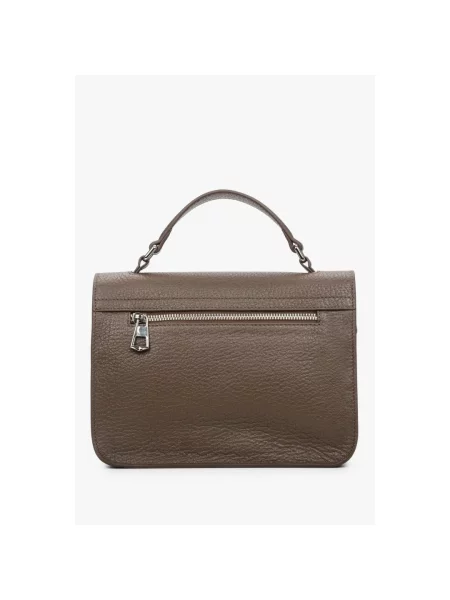 Сумка-портфель шкіряна темно-коричнева Estro коричневий