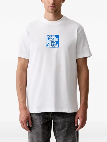 Scurt tricou Karl Lagerfeld Jeans cu imagine alb