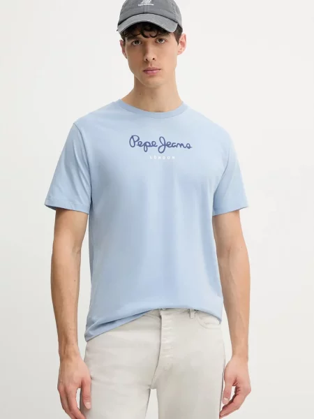 Pepe Jeans majica za muškarce od pamuka EGGO N plava
