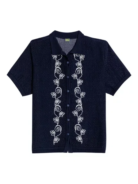 Cămașă Agua Bendita cu broderie cu model floral albastru