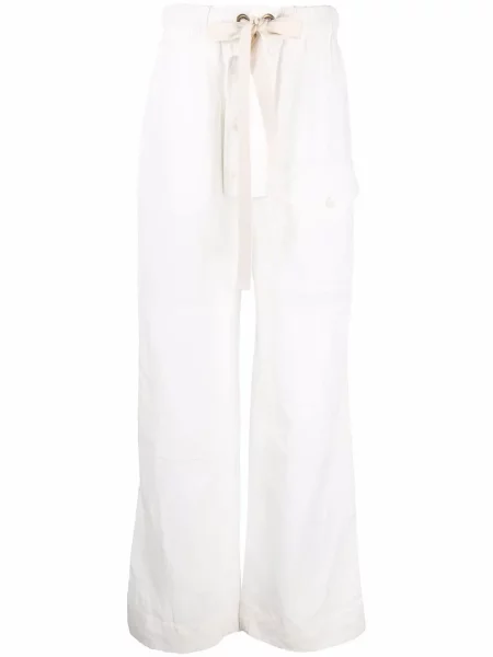 Pantaloni Stella Mccartney cu buzunare cu clapetă alb