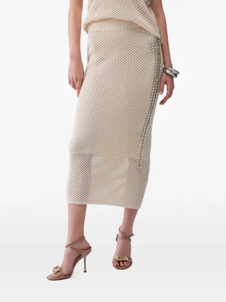 Fustă midi Liu Jo plasă alb