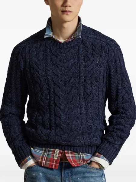 Șosete Polo Ralph Lauren cu model herringbone cu broderie plasă albastru