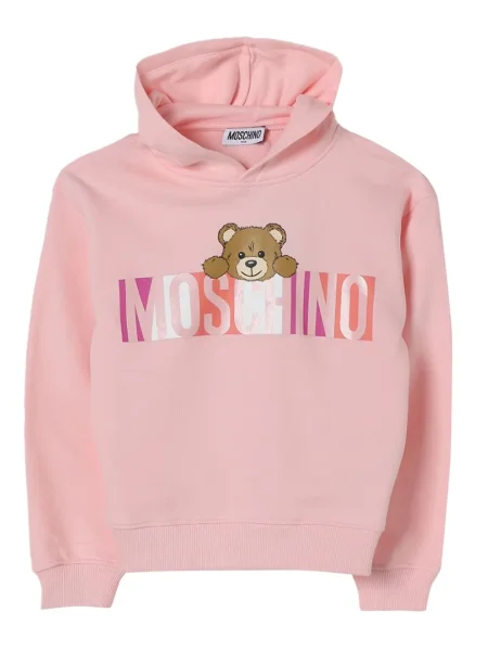 Bluza z kapturem dziecięca Moschino różowa