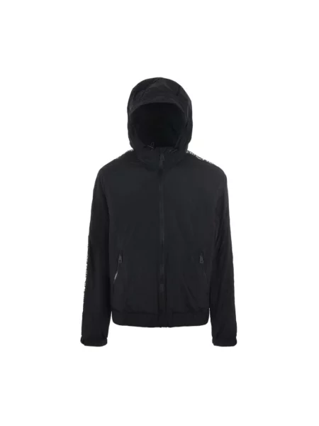 Kurtka jeansowa Versace Jeans Couture z kapturem czarna