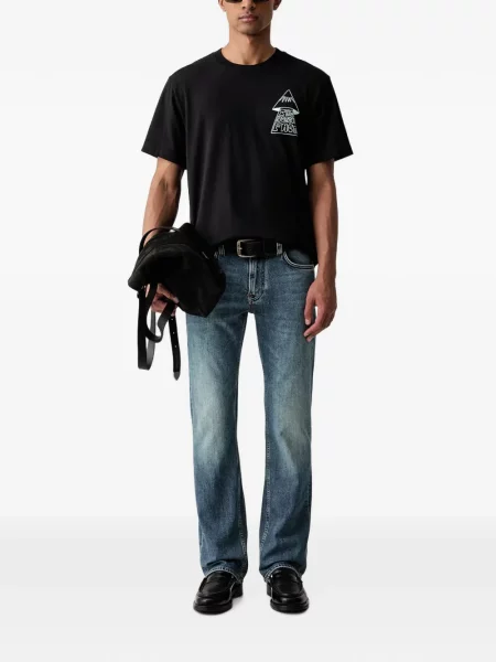 Traperice ravnih nogavica Emporio Armani s aplikacijama plava