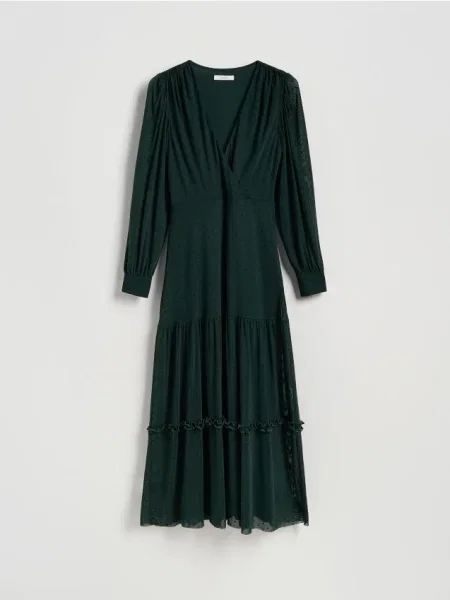 Reserved Sukienka maxi w grochy morski