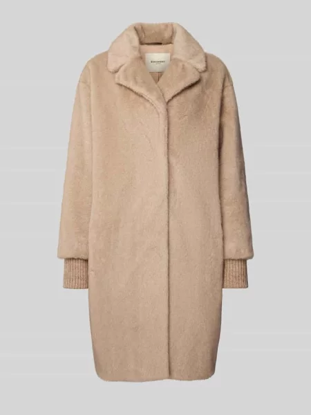 Płaszcz ze sztucznego futra z kołnierzem z połami Beaumont Amsterdam beżowe