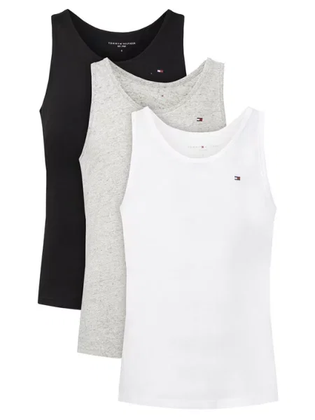 Tommy Hilfiger Underwear Spodnja majica pegasto siva / črna bela