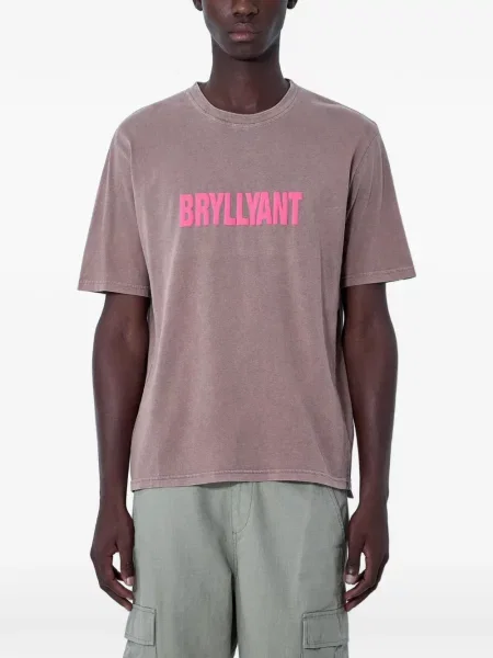 Tricou Achm din jerseu cu autograf maro