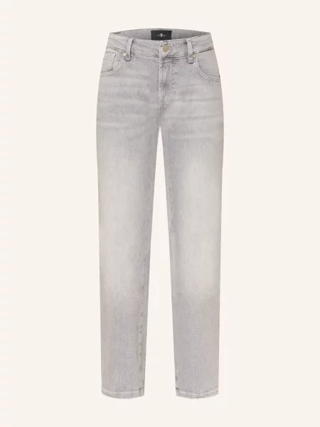 7 For All Mankind Rovné Džíny Calie Straight Ankle silver wash