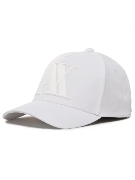 Czapka z daszkiem Armani Exchange z autografem biała