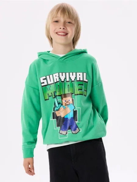 Reserved Mikina Minecraft zelená