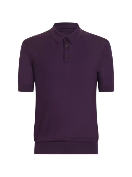 Tricou polo Dolce & Gabbana din cașmir violet