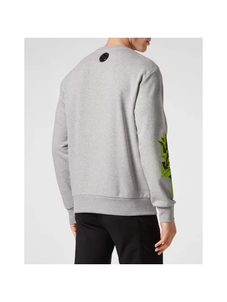 Bluza sportowa Plein Sport w tygrysie prążki szara